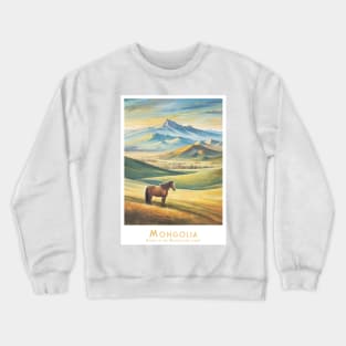 Majestic Mongolian Steed at the Steppe Crewneck Sweatshirt